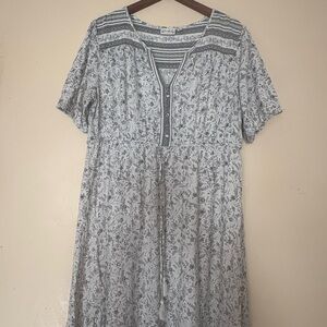 Wonderly Gray Patterned Midi Dress